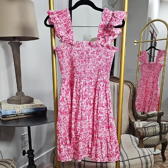 Hill House Pink Floral Ruffle Dress - Picture 2 of 5